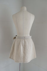 linen wrap mini skirt
