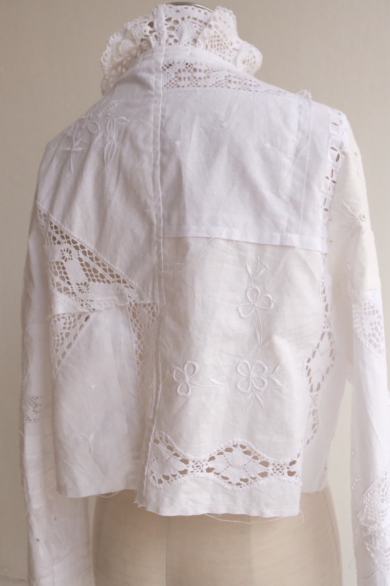 cutwork lace frill cardigan