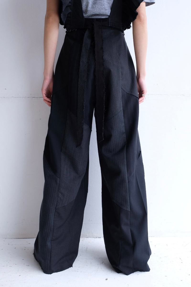 summer  suit tuck wide pants