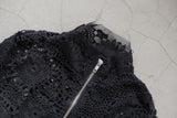 crochet lace high neck top