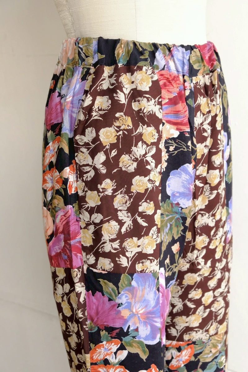 flower rayon flare pants