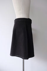 linen wrap mini skirt