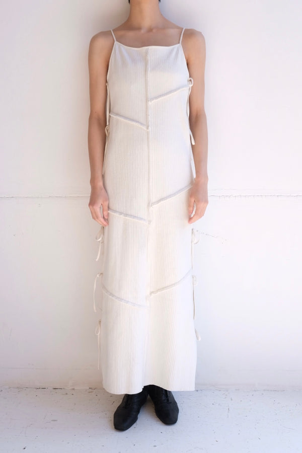 rib ribbon long dress