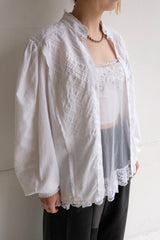 high neck frill blouse