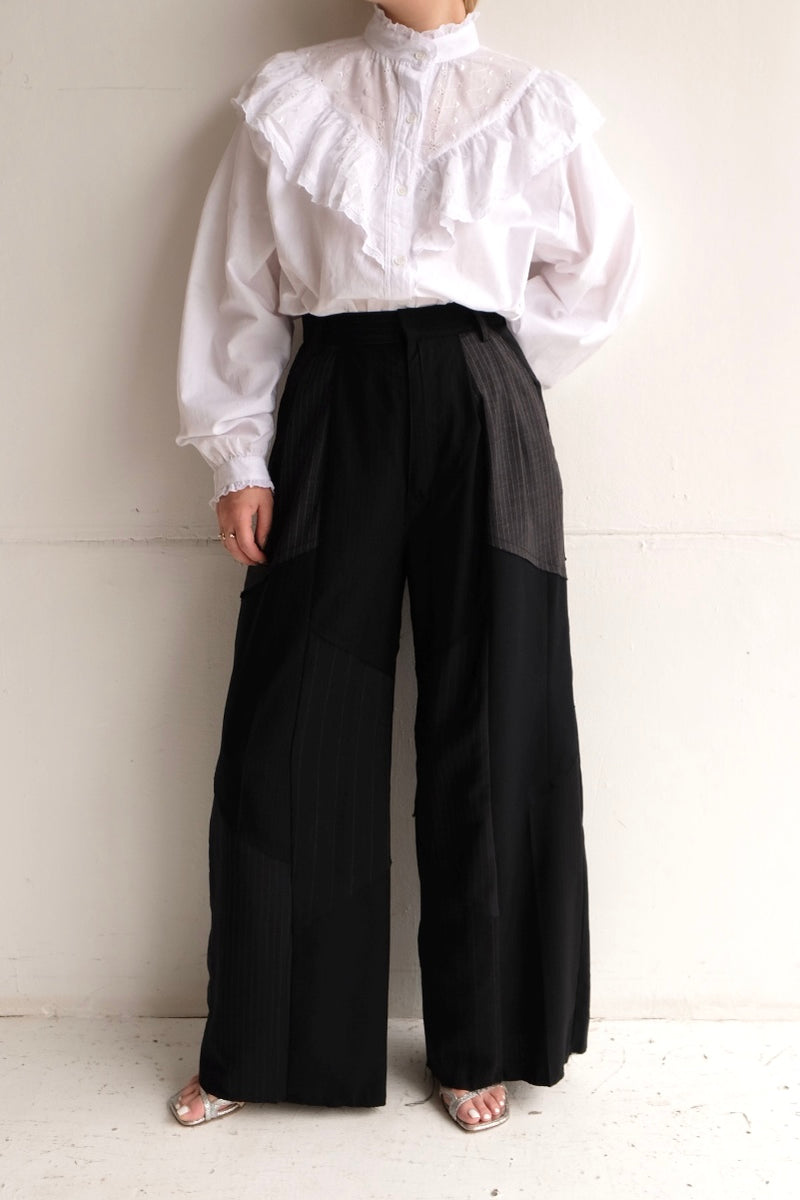 summer suit tuck wide pants
