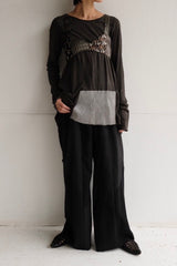 summer suit tuck wide pants