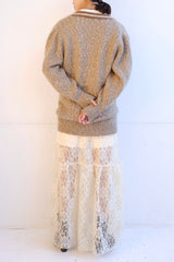 line wool cardigan