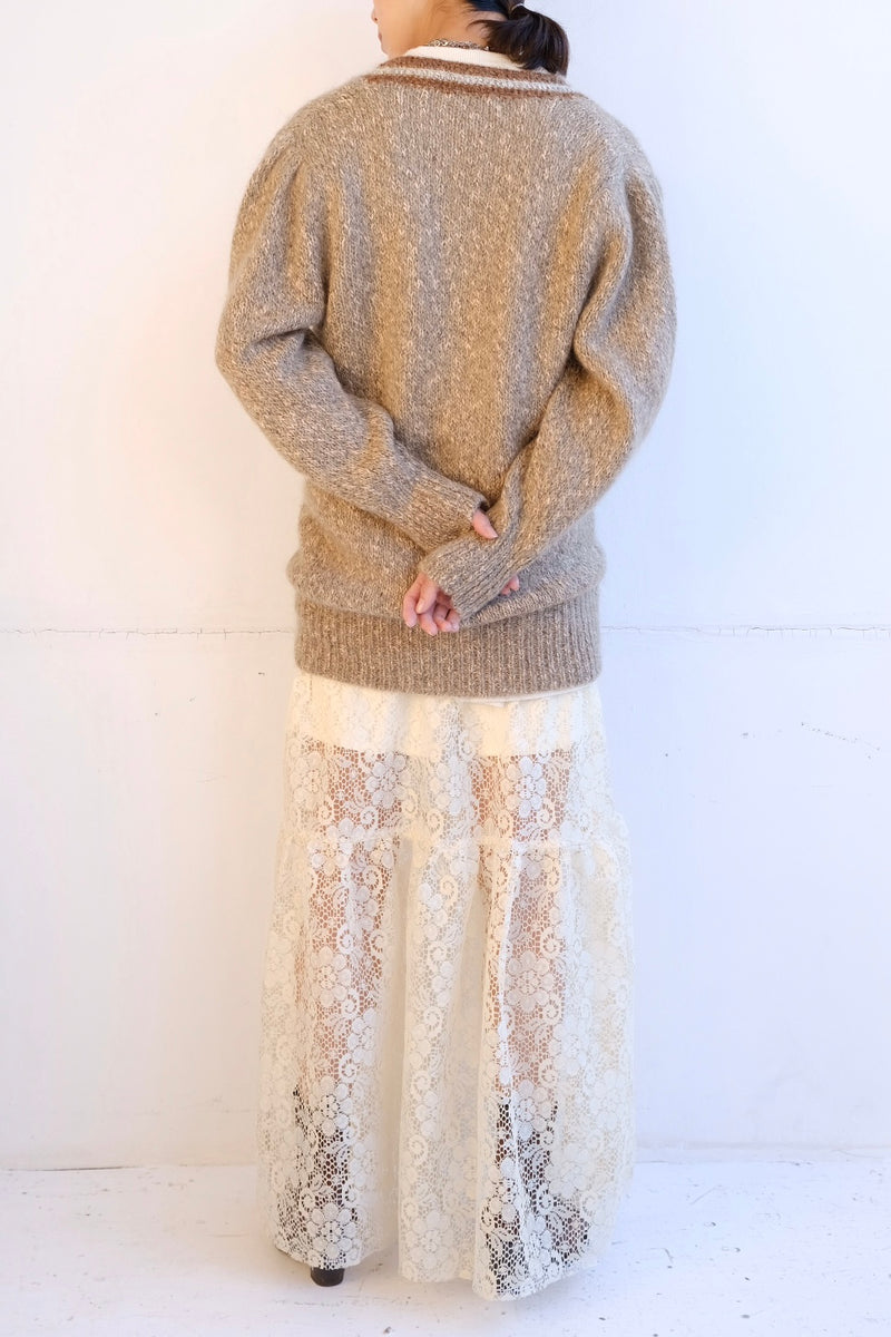 line wool cardigan