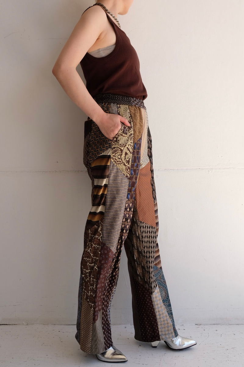 tie patchwork easy pants