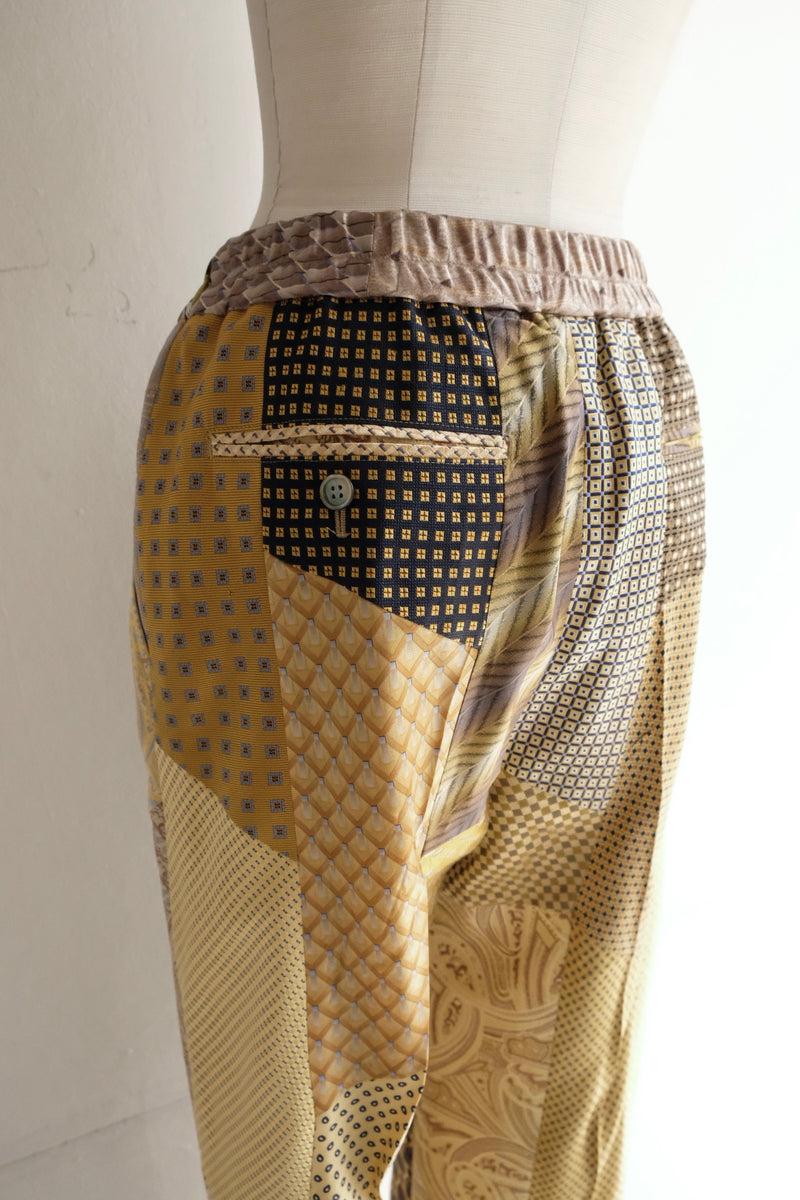 tie patchwork easy pants