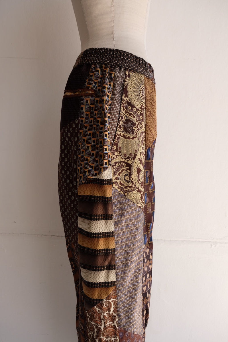tie patchwork easy pants
