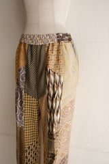 tie patchwork easy pants