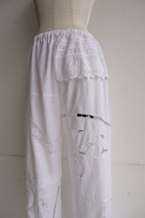 cutwork lace frill pants