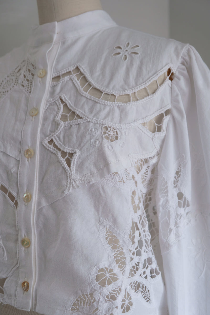 cutwork short blouse