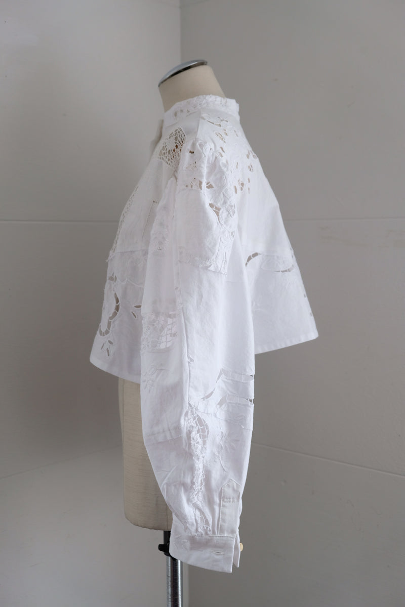 cutwork short blouse