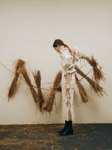 rib ribbon long dress