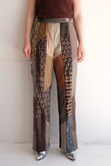 tie patchwork easy pants