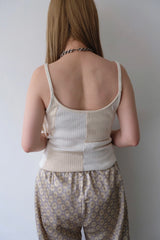 rib patchwork gater cardigan