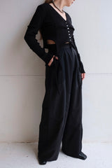 rib patchwork gater cardigan