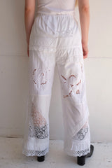 cutwork lace frill pants