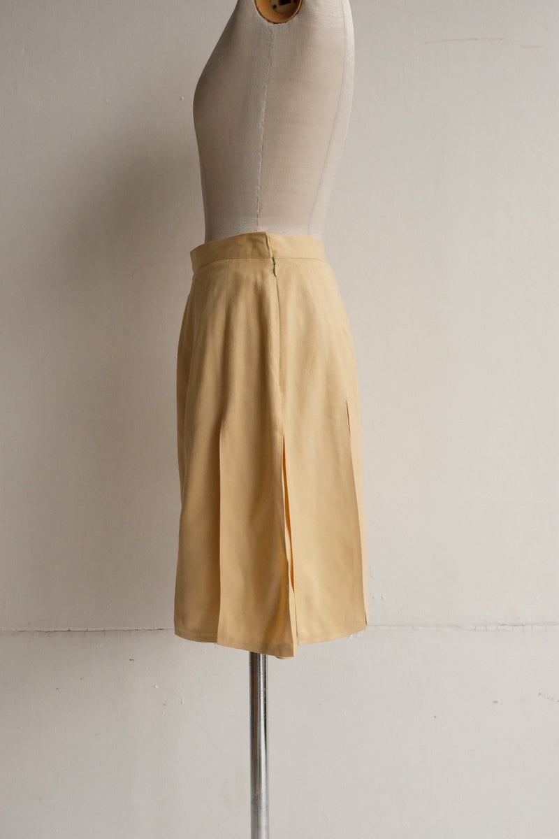 pleats slit skirt