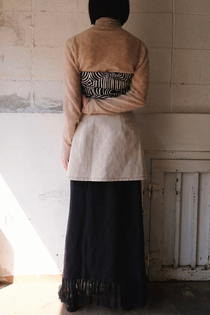linen wrap mini skirt