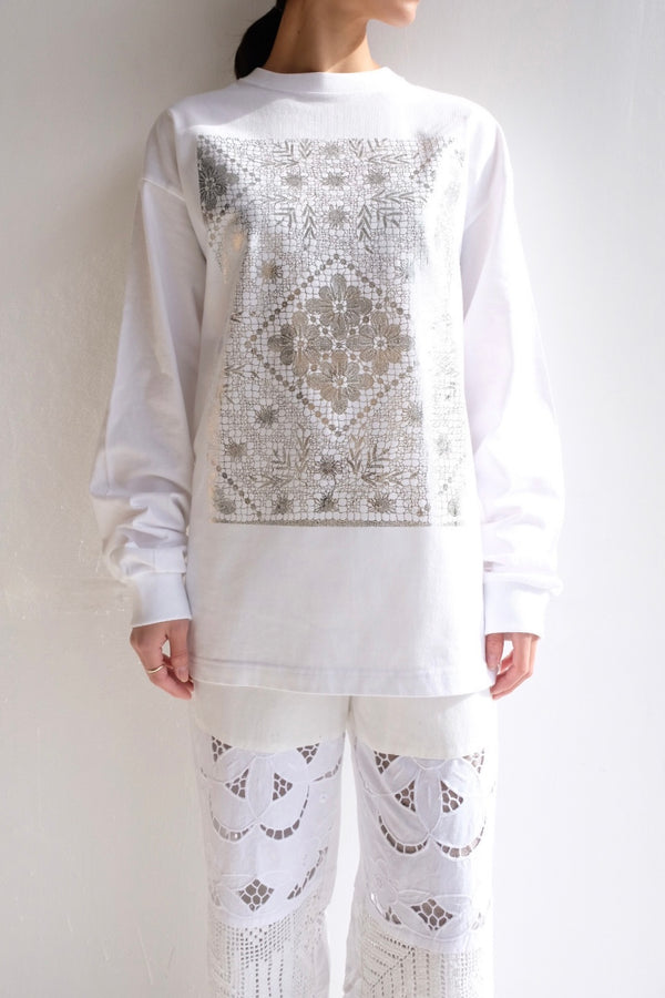 flower lace long T-shirts