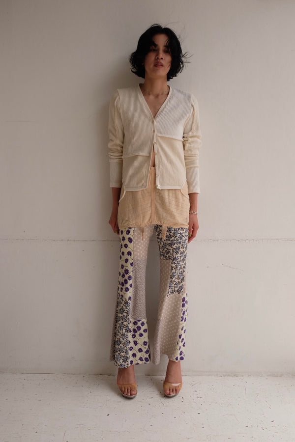 flower rayon flare pants