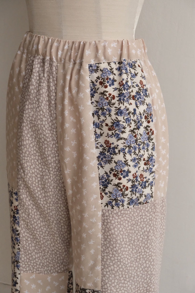 flower rayon flare pants