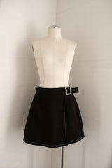 linen wrap mini skirt