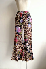 flower rayon flare pants