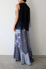 suede leather fringe vest