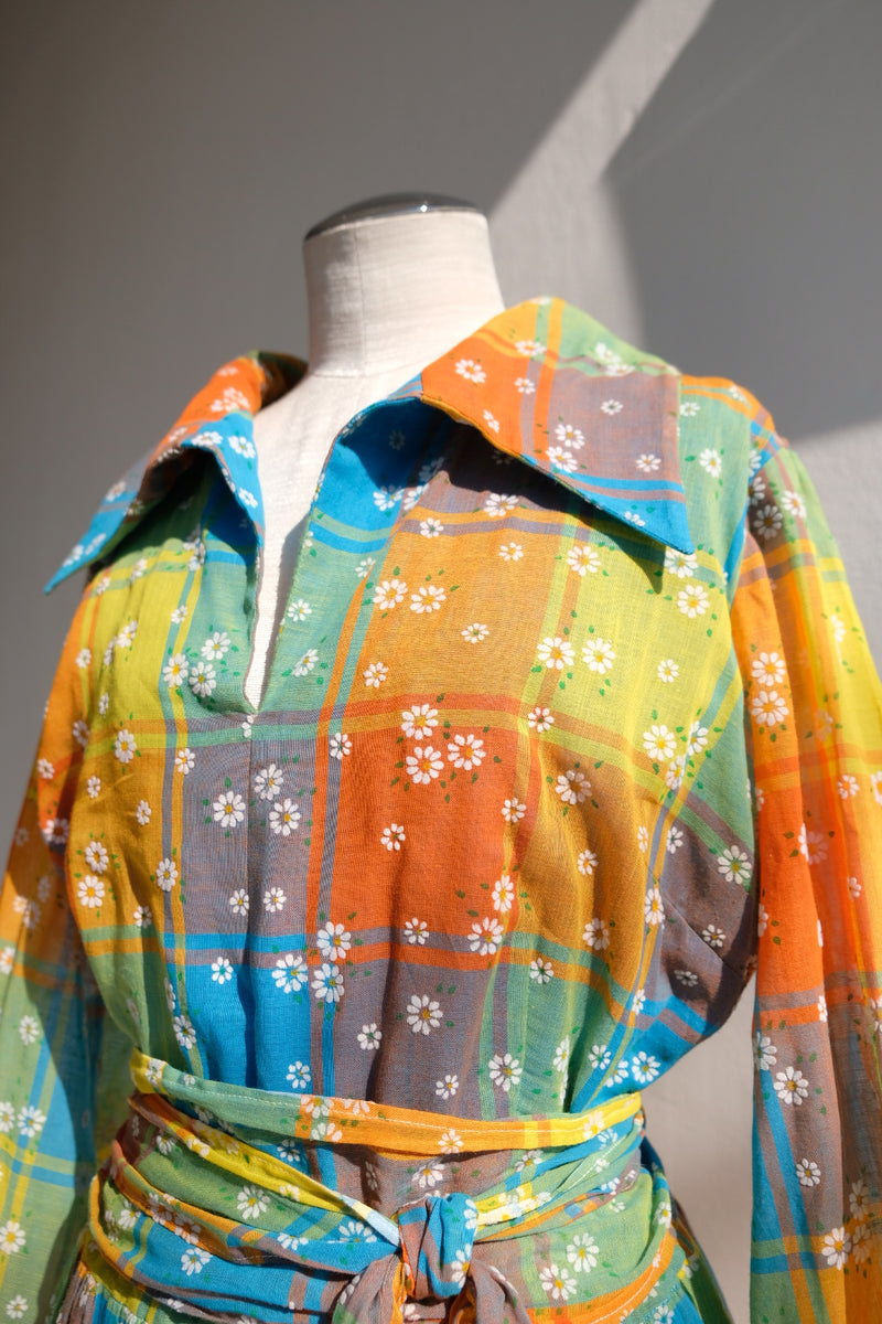 flower rainbow long dress