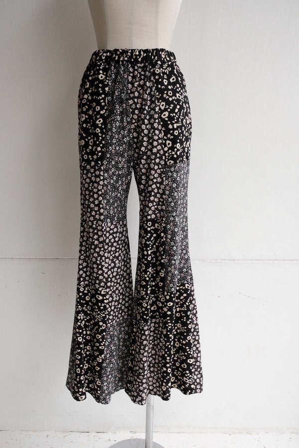 flower rayon flare pants