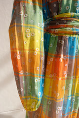 flower rainbow long dress