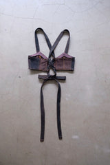 denim ribbon bra top