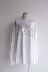 flower lace long T-shirts