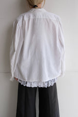 high neck frill blouse