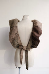 tweed frill backless top