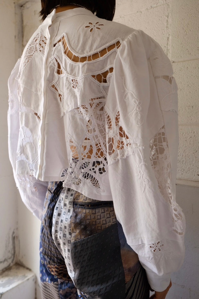 cutwork short blouse