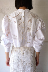 cutwork short blouse