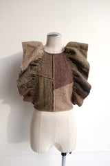 tweed frill backless top