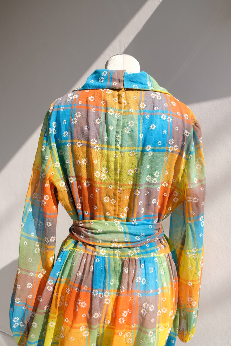 flower rainbow long dress