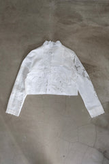 cutwork lace frill cardigan
