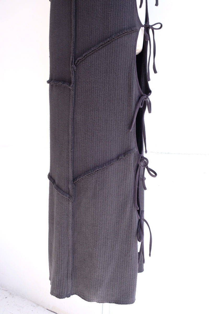 rib ribbon long dress