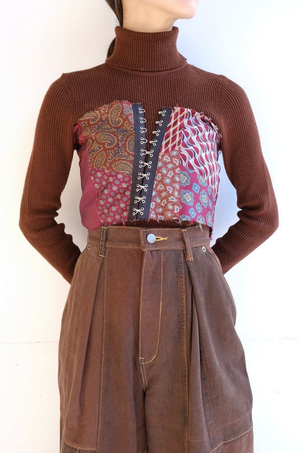 tie patchwork bustier