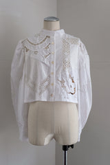 cutwork short blouse