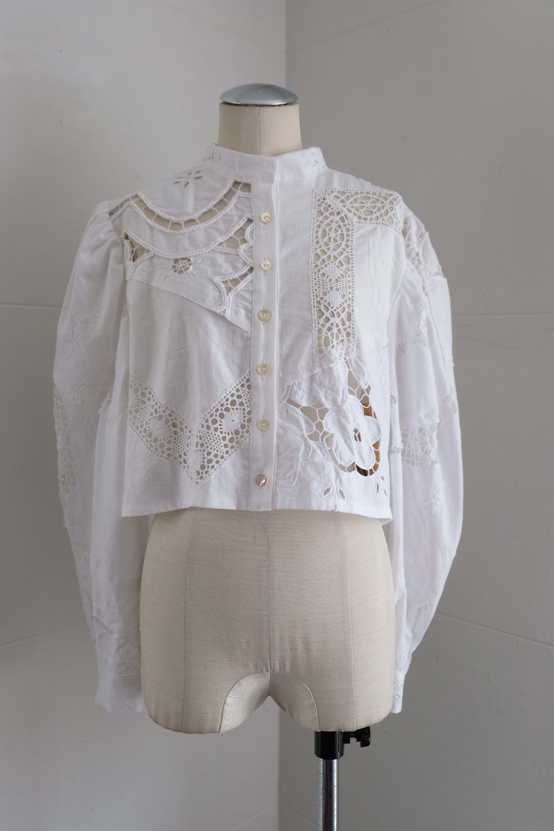 cutwork short blouse
