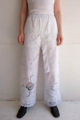 cutwork lace frill pants