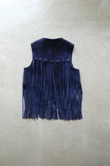 suede leather fringe vest
